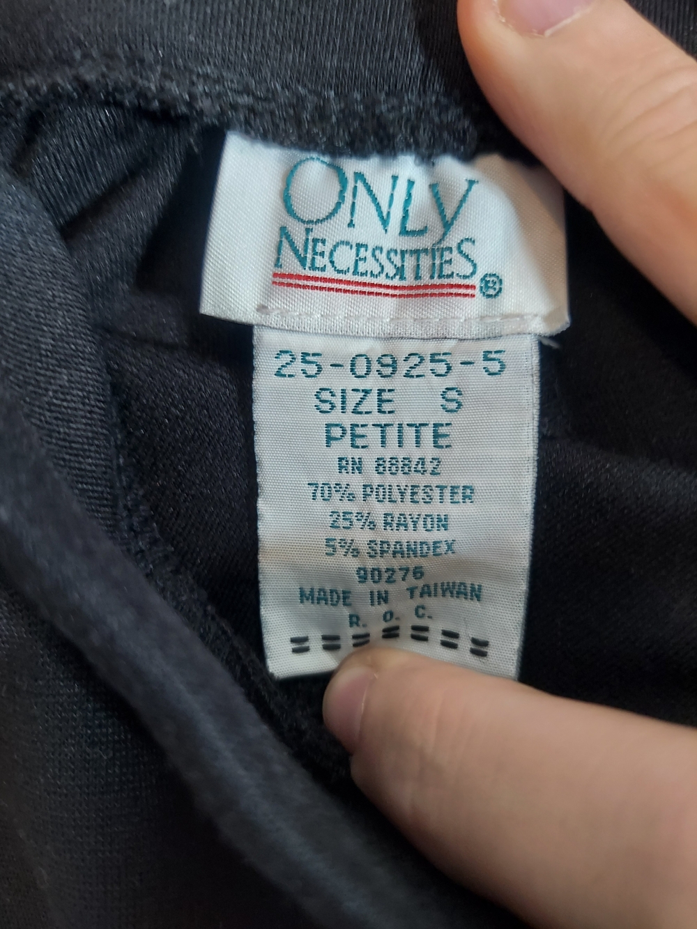 Only Necessities Black A-Line Midi Skirt Size Small Petite Stretch Knit - Picture 3 of 7